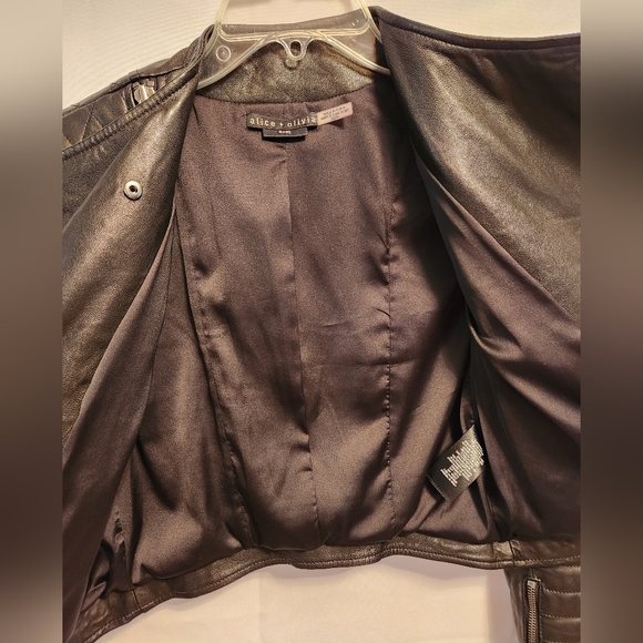 Alice + Olivia Lamb Leather Jacket - Picture 3 of 9